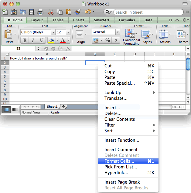 do return in excel cell for mac